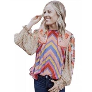 Anthropologie Blank London Peasant Blouse